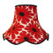 Red Retro Floral Modern Fabric Scalloped Bottom Lampshades