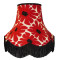 Red Retro Floral Fabric Scalloped Bottom Lampshades