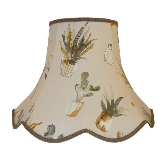 Cactus Taupe Modern Fabric Scalloped Lampshades