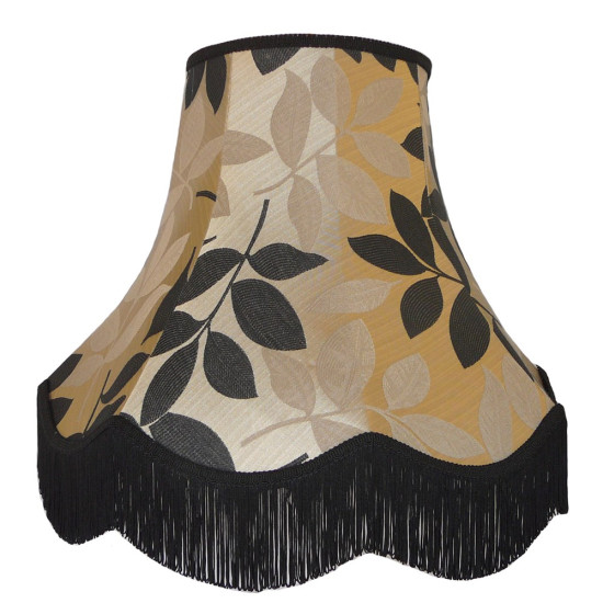 Gold and Black Leaf Fabric Lampshades