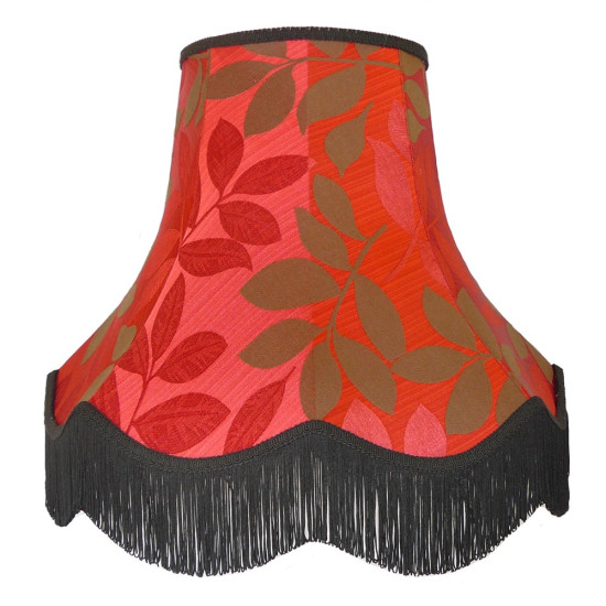 Rouge Red and Brown Leaf Single Fabric Lampshades