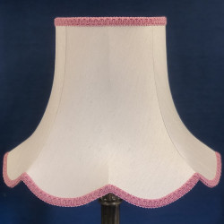 Cream and Pink Modern Scalloped Fabric Lampshades