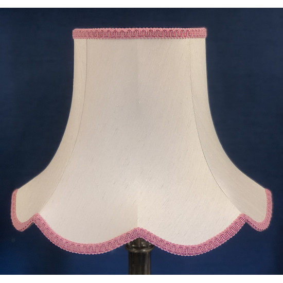 Cream and Pink Modern Scalloped Fabric Lampshades Cream and Pink Modern Scalloped Fabric Lampshades