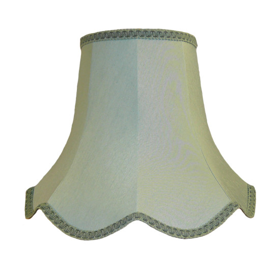 Duck Egg Blue Modern Fabric Scalloped Lampshades