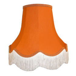 Burnt Orange Scalloped Fabric Lampshades