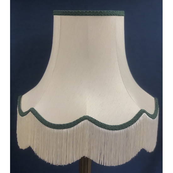Cream and Holly Green Fabric Lampshades