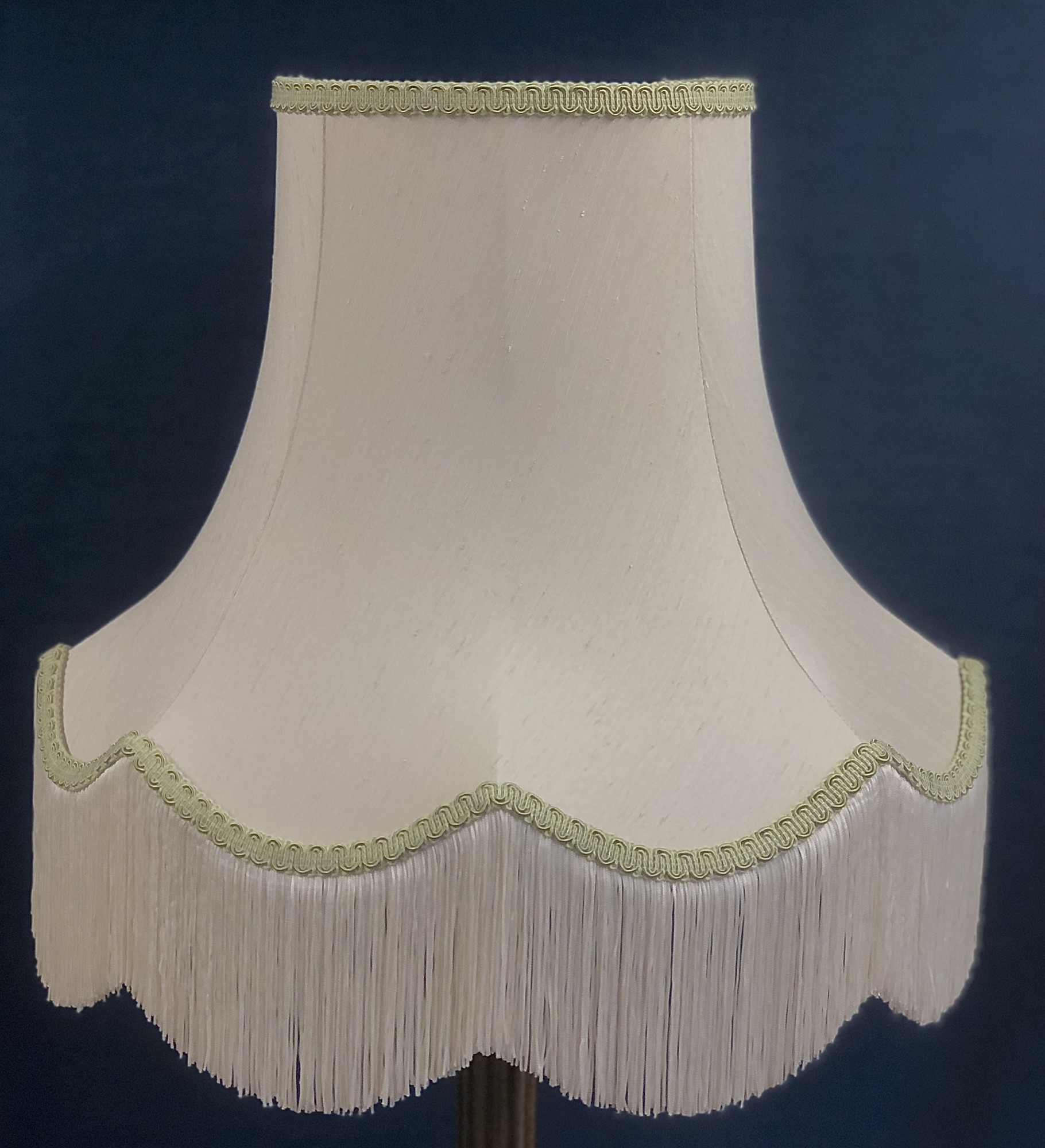Cream and Light Green Fabric Lampshades