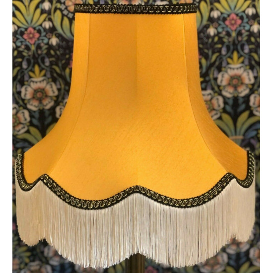 Gold and Black Fabric Lampshades