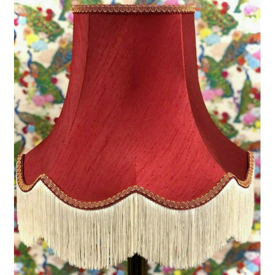 Rosso Red and Gold Fabric Lampshades