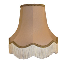 Brown Beige Scalloped Fabric Lampshades