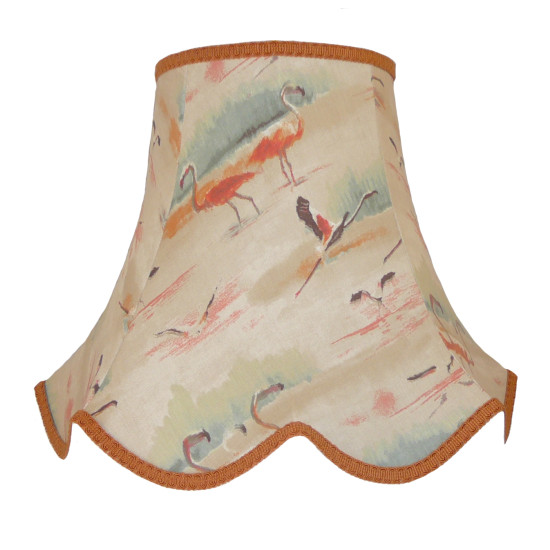 Beige Flamingo Modern Scalloped Fabric Lampshades