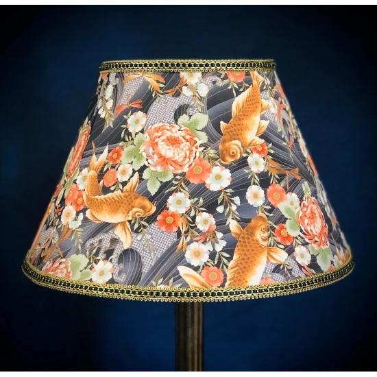 Oriental Screen Lamp Shade Green & White Ceramic Lamp I Oriental