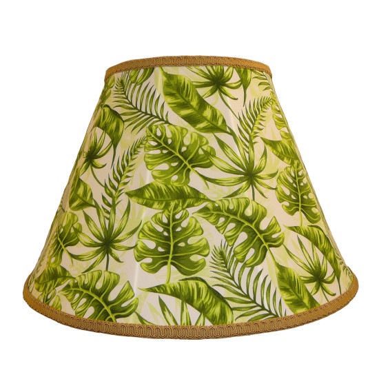 Tropical Leaf Fabric Tapered Empire Lampshade