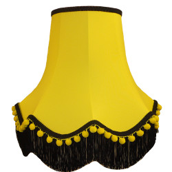 Yellow Pom Pom Fabric Lampshades