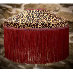 Beige Leopard and Cerise Animal Print Tiffany Lampshades Beige Leopard and Cerise Animal Print Tiffany Lampshades