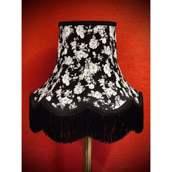Black Floral Fabric Lampshades