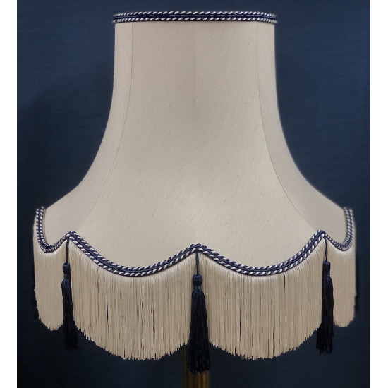 Cream and Navy Blue Rope Fabric Lampshade