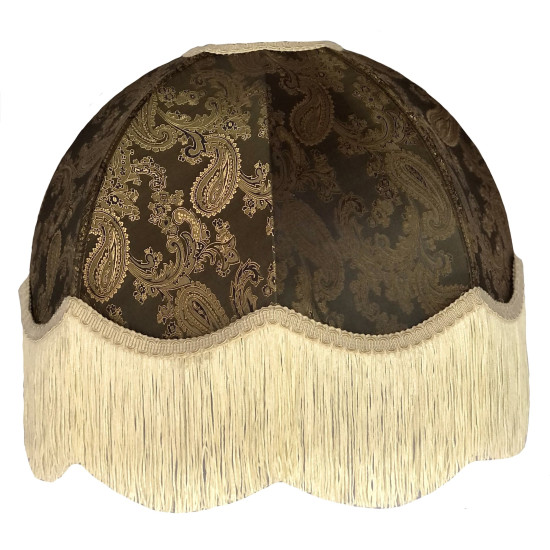 Paisley Jacquard Dark Bronze and Cream Dome Lampshade