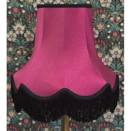 Fuchsia Pink and Black Fabric Lampshades