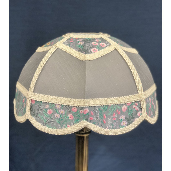 Flint Grey Floral Panelled Modern Fabric Lampshade