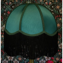 Dark Green and Black Dome Fabric Lampshade Dark Green and Black Dome Fabric Lampshade
