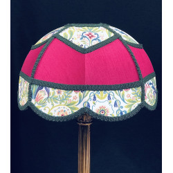 Fuchsia Pink and William Morris Panelled Modern Fabric Lampshade Fuchsia Pink and William Morris Panelled Modern Fabric Lampshade