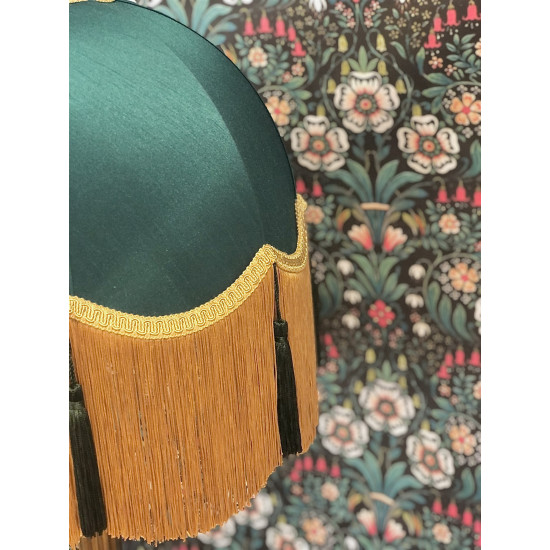 Holly Green and Gold Dome Fabric Lampshade Holly Green and Gold Dome Fabric Lampshade