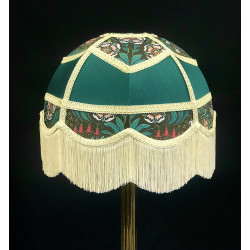 Dark Green and William Morris Panelled Fabric Lampshade Dark Green and William Morris Panelled Fabric Lampshade