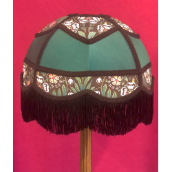 Dark Green and William Morris Black Panelled Fabric Lampshade Dark Green and William Morris Black Panelled Fabric Lampshade