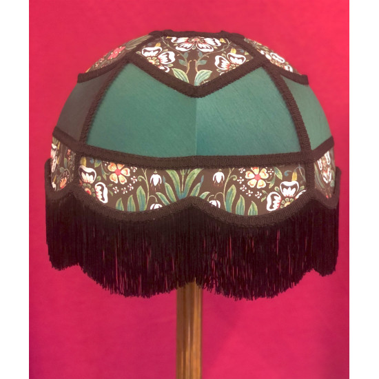 Holly Green and William Morris Black Panelled Fabric Lampshade