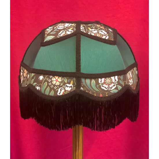 Holly Green and William Morris Black Panelled Fabric Lampshade