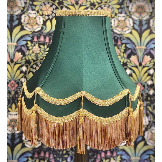Holly Green and Gold Double Fabric Lampshades