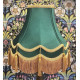 Dark Green and Gold Double Scallop Fabric Lampshades Dark Green and Gold Double Scallop Fabric Lampshades