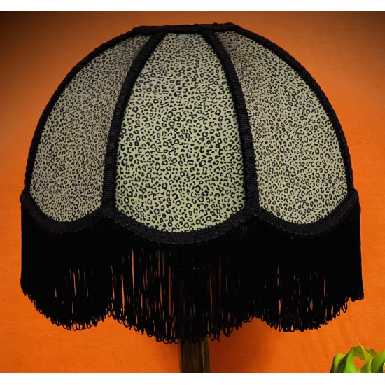 Khaki Green and Black Animal Print Dome Fabric Lampshades