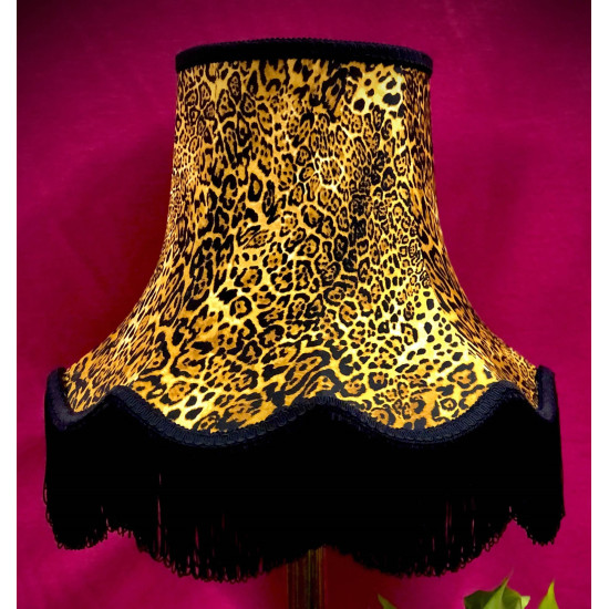 Leopard Animal Print and Black Fabric Lampshades