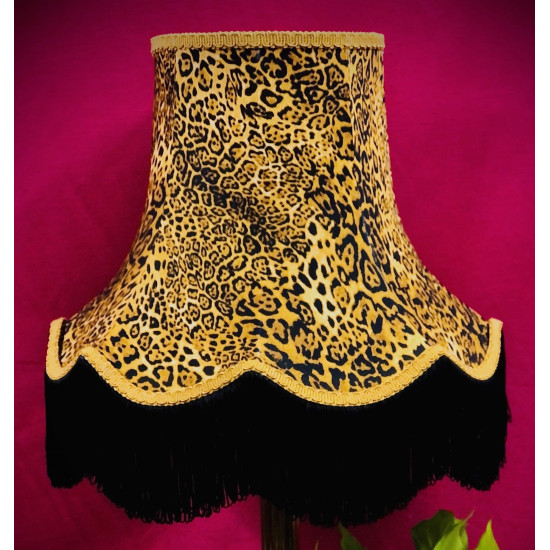 Leopard Animal Print and Gold Fabric Lampshades