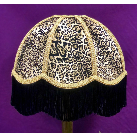 Lynx Animal Print and Gold Dome Fabric Lampshades
