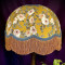 Mustard Floral Slate Gold Dome Fabric Lampshades
