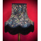 Navy Blue and Black Floral Fabric Lampshades