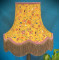 Ochre Butterfly Floral Pink Gold Fabric Scalloped Bottom Lampshade
