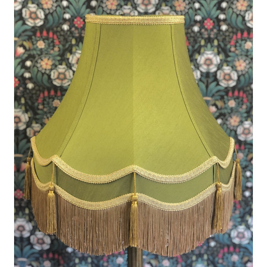 Olive Green and Gold Double Fabric Lampshades