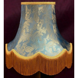 Paisley Jacquard Aqua Blue and Gold Lampshade Paisley Jacquard Aqua Blue and Gold Lampshade