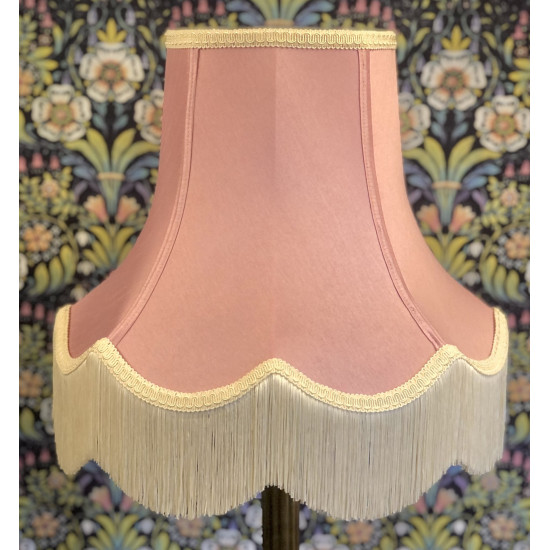 Pink and Cream Fabric Lampshades