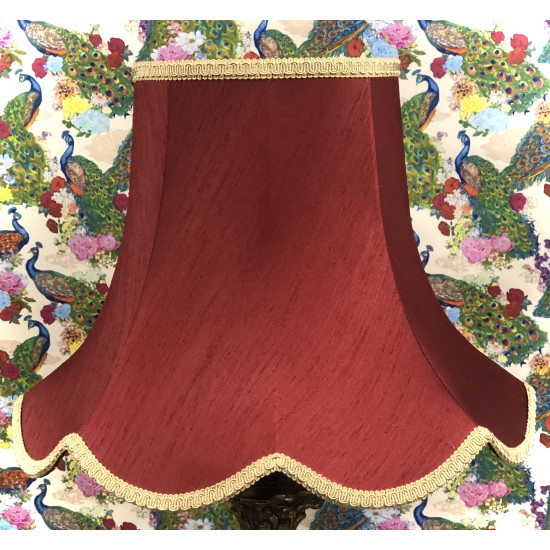 Rosso Red and Gold Braid Modern Fabric Lampshades Rosso Red and Gold Braid Modern Fabric Lampshades