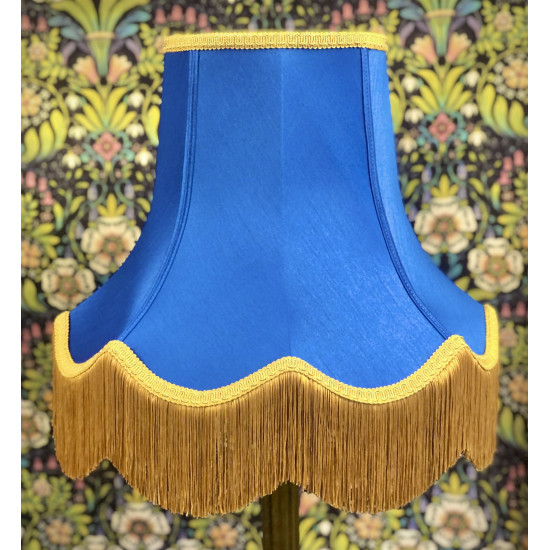 Royal Blue and Gold Fabric Lampshades