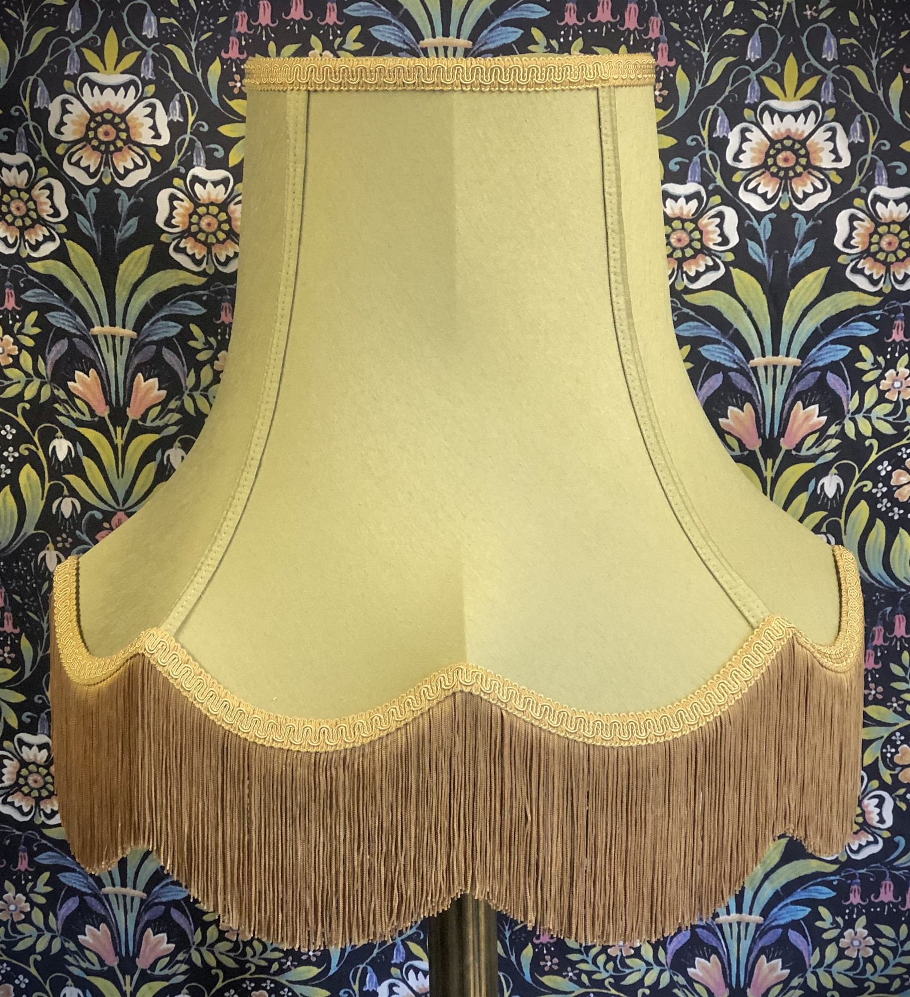 Sage Green and Gold Fabric Lampshades