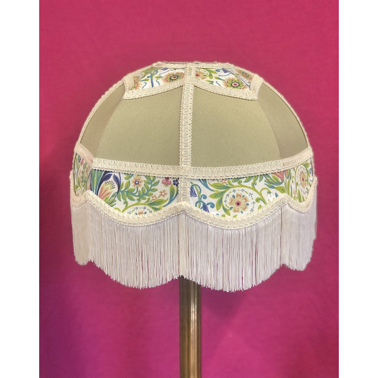 Sage Green and William Morris Panelled Fabric Lampshade