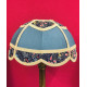 Slate Blue and Navy Floral Panelled Modern Fabric Lampshade