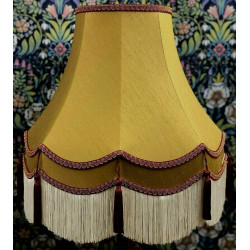 Antique Gold Rosso Cream Double Scallop Fabric Lampshade Antique Gold Rosso Cream Double Scallop Fabric Lampshade