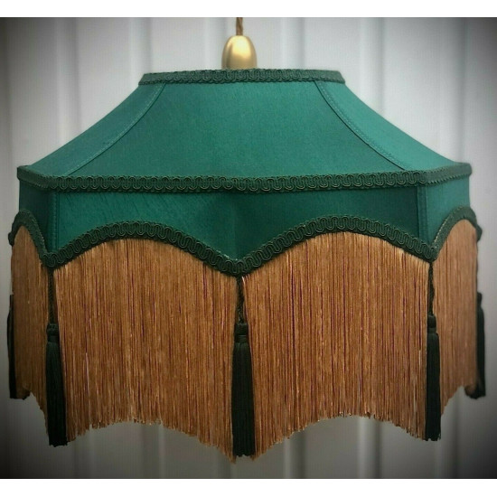 Holly Green and Gold Downton Abbey Fabric Lampshade
